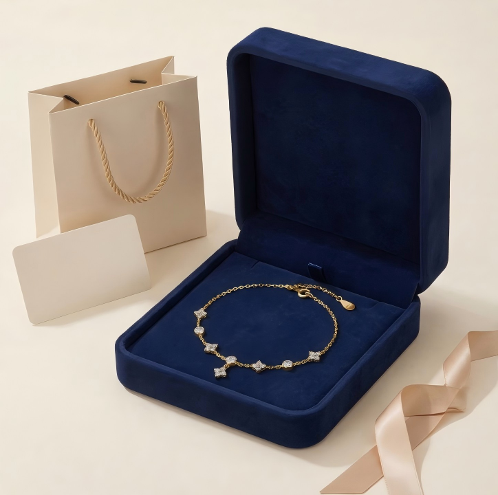 Gold-Plated Crystal Star Accent Bracelet