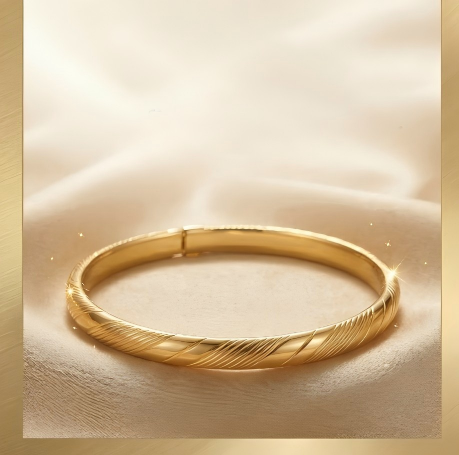 Elegant Gold-Plated Twisted Texture Bangle