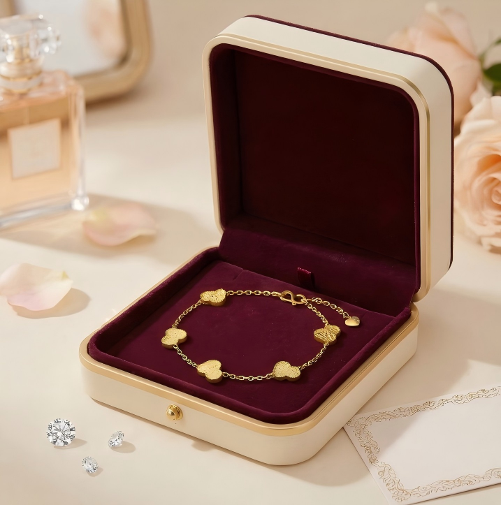 Gold-Plated Heart Motif Bracelet