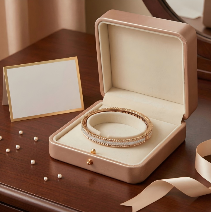 Rose Gold-Plated Crystal-Accented Bangle