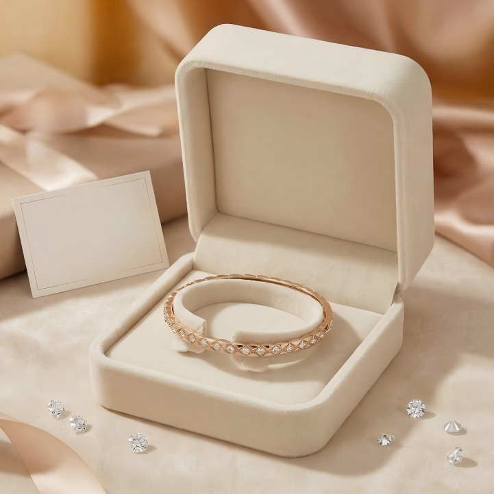 Rose Gold-Plated Crystal-Accented Bangle